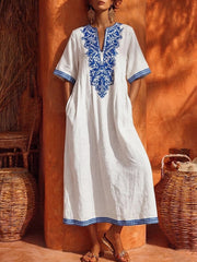 Damenfreizeitkleid Simiya im Vintage-Stil mit Blumenmuster