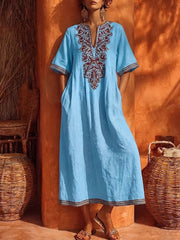 Damenfreizeitkleid Simiya im Vintage-Stil mit Blumenmuster