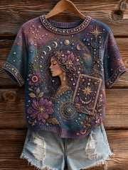 Retro Sternen himmel Tarot & Astrologie Kunst T-Shirt