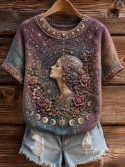 Retro Sternen himmel Tarot Tierkreis Kunst T-Shirt