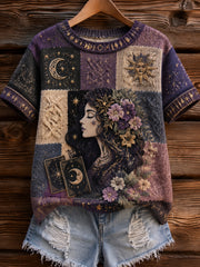 Vintage Tarot Zodiac Patchwork Kunst T-Shirt