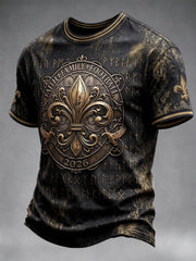 Men’s Vintage Black New Orleans Saints Football Iris Print Casual T-shirt