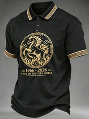 Herren JAHR DES FEUER PFERD Polos hirts