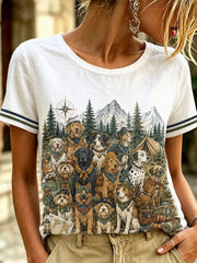 Damen-T-Shirt mit Hundemuster