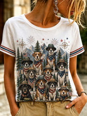 Damen-T-Shirt mit Hundemuster