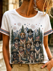 Damen-T-Shirt mit Hundemuster