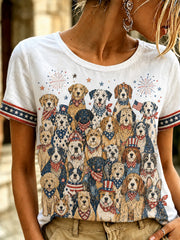 Damen-T-Shirt mit Hundemuster