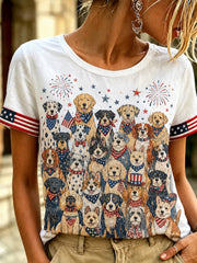 Damen-T-Shirt mit Hundemuster