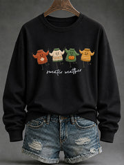 Damen Sweatshirt mit Sweatshirt, bedruckt, lässig