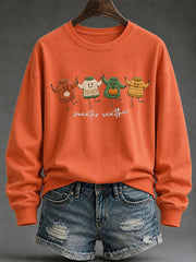 Damen Sweatshirt mit Sweatshirt, bedruckt, lässig