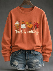 Damen-Kapuzenpullover mit „Fall Is Calling“-Print – lässig und bequem