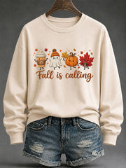 Damen-Kapuzenpullover mit „Fall Is Calling“-Print – lässig und bequem