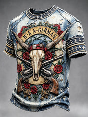 Herren-T-Shirt im lässigen Stil mit 3D-Panel-Druck zum Wacken Open Air in Deutschland