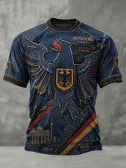 Kurzärmliges Raglan-T-Shirt im Vintage-Stil für Männer mit Adler grafik