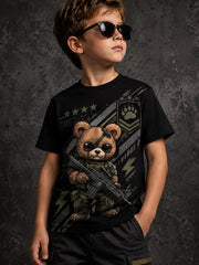 Jungen-T-Shirt mit Tiermotiv-Kunstdruck