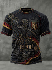 Herren-Raglan-T-Shirt im Vintage-Stil mit kurzen Ärmeln und Adler-Print