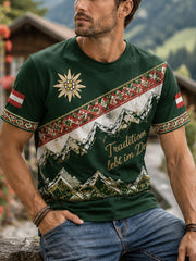 Herren-T-Shirt mit Kunstdruck im österreichischen Landhausstil