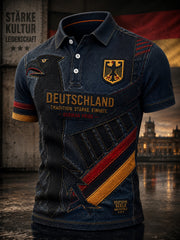 Herren-Poloshirt mit kurzen Ärmeln und Adlermotiv