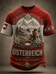 Herren-T-Shirt mit Kunstdruck im österreichischen Landhausstil