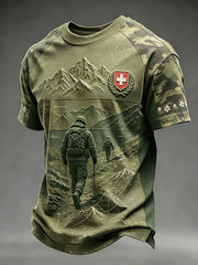 Herren-T-Shirt mit Schweizer Legionsmuster