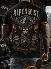 Retro-Deutsches kulturelles und künstlerisches Motiv lässiges T-Shirt