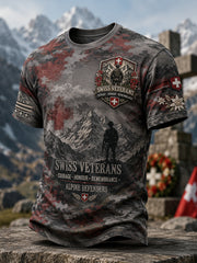 Herren-T-Shirt mit kurzen Ärmeln und Camouflage-Print im Militärstil