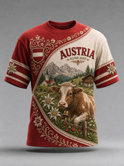 Herren-T-Shirt mit Kunstdruck im österreichischen Landhausstil