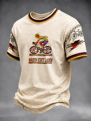 Herren-Fahrrad-T-Shirt mit deutscher Flagge, Outdoor, bedruckt, lässig