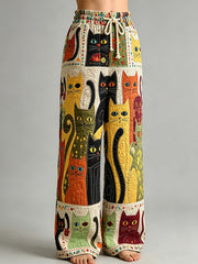 Damen-Tier-Katzen-Kunstdruck-Hose