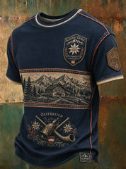 Herren-T-Shirt mit Kunstdruck im österreichischen Landhausstil