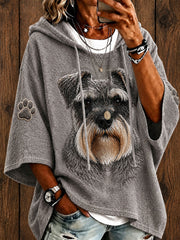 Damen niedlicher Zwergs chnauzer Kunst Casual Hoodie