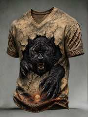 Retro-T-Shirt mit Animal-Print im Casual-Stil