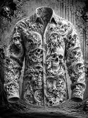 Retro Dark Punk Kunstdruck Casual Shirt