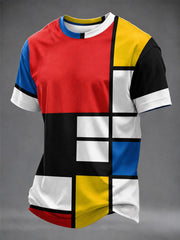 Herren-T-Shirt mit Bauhaus-inspiriertem Kunstdruck