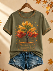 Damen-Herbst-T-Shirt mit Kurzärmeln in meinem Lieblingsfarbe