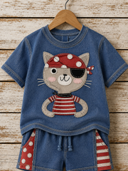 Children's Animals Short-Sleeve Shirt Set