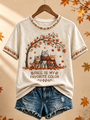 Damen-Herbst-T-Shirt mit Kurzärmeln in meinem Lieblingsfarbe
