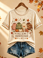 Damen-Herbst-T-Shirt mit Kurzärmeln in meinem Lieblingsfarbe