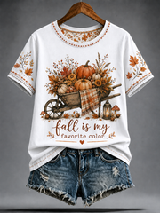 Das Herbstrot der Frauen ist meine Lieblingsfarbe – bedrucktes T-Shirt mit kurzen Ärmeln