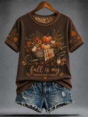Das Herbstrot der Frauen ist meine Lieblingsfarbe – bedrucktes T-Shirt mit kurzen Ärmeln