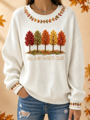 Frauen Herbst ist meine Lieblings farbe Geripptes Rundhals-Sweatshirt