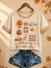 Damen-Herbst-T-Shirt mit Kurzärmeln in meinem Lieblingsfarbe