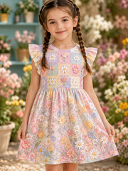Kinder Blumen Kunst Freizeit kleid