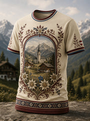 Herren-T-Shirt mit Kunstdruck im österreichischen Landhausstil