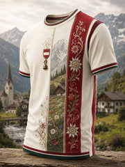 Herren-T-Shirt mit Kunstdruck im österreichischen Landhausstil