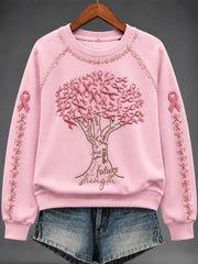 Frauen-Sweatshirt mit Brustkrebs druck