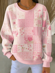 Frauen Brustkrebs rosa Blumen drucken lässiges Sweatshirt