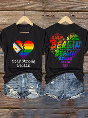 Damen-T-Shirt Stay Strong Berlin mit kurzen Ärmeln