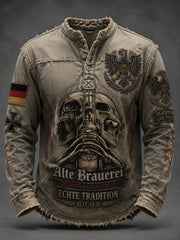 Herren-Longsleeve mit aufwendigem Grafikdruck im Vintage-Stil