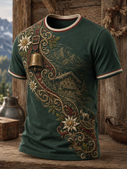 Herren-T-Shirt mit Kunstdruck im österreichischen Landhausstil
